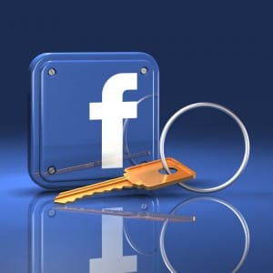 facebook logo with key